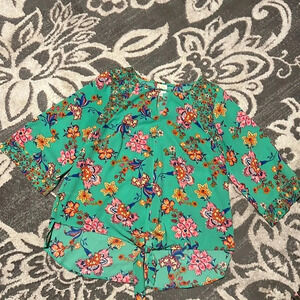 Anthropologie fig and flowers blouse. Excellent condition. Floral multicolored.